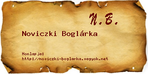 Noviczki Boglárka névjegykártya